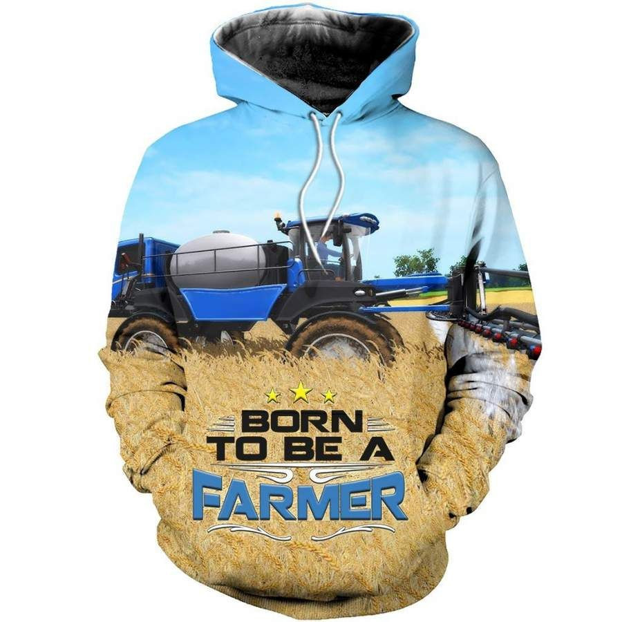 New Holland Gift Ideas Farmer Gifts Born To Be Farmer New Holland Agriculture Tractor Blue Hoodie