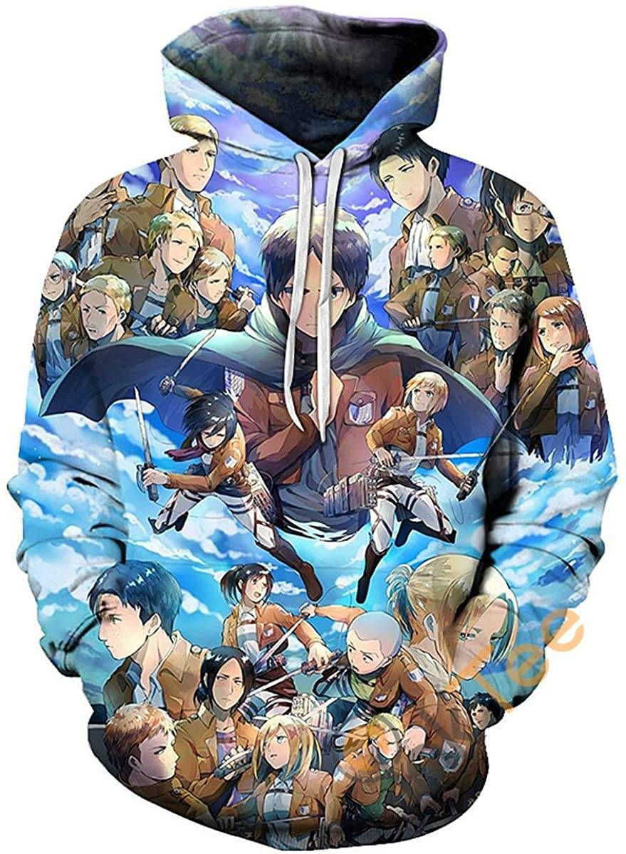 Attack On Titan Print Pullover With Front Pocket Sku56 Hoodie 3D