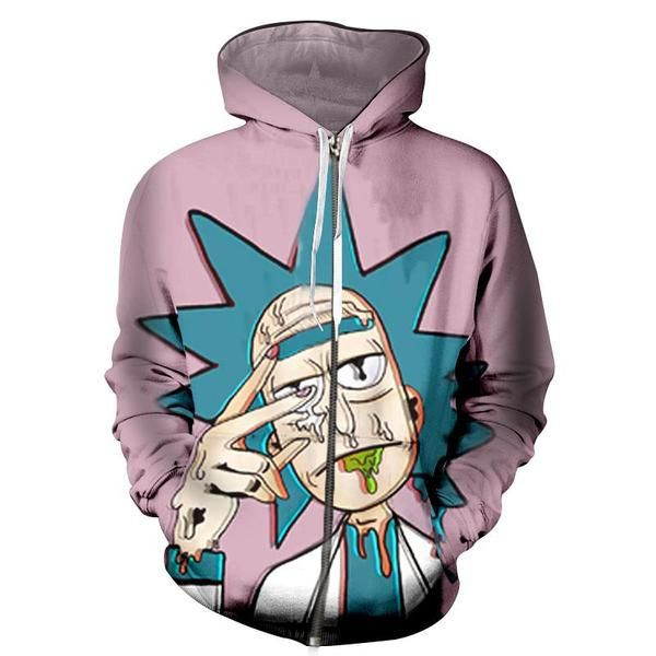 Rick and Morty 3D All Over Print Hoodie, Zip-up Hoodie