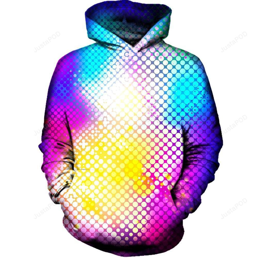 Hues 3D All Over Printed Hoodie, Zip- Up Hoodie