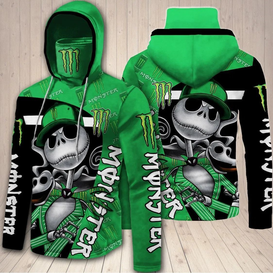 Nightmare Beforeristmas Gift Jack Skellington Monster Energy Bandana Hoodie