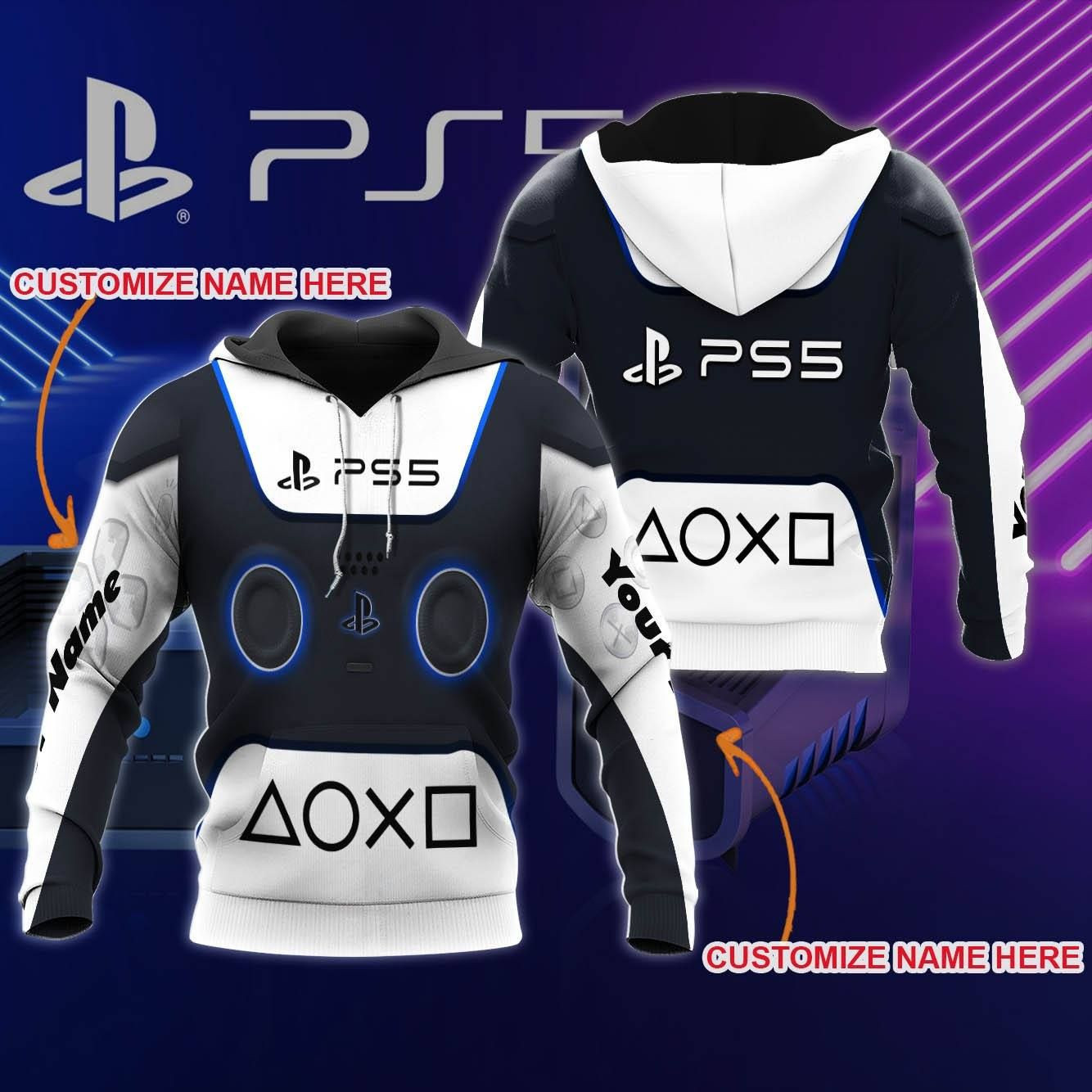 PS5 Controller Gift For PlayStation 5 Ps5 Fan Shirt Personalize Hoodie