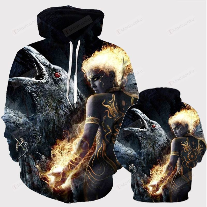 The New Black Bird And Fire Girl 3D All Print Hoodie, Zip- Up Hoodie