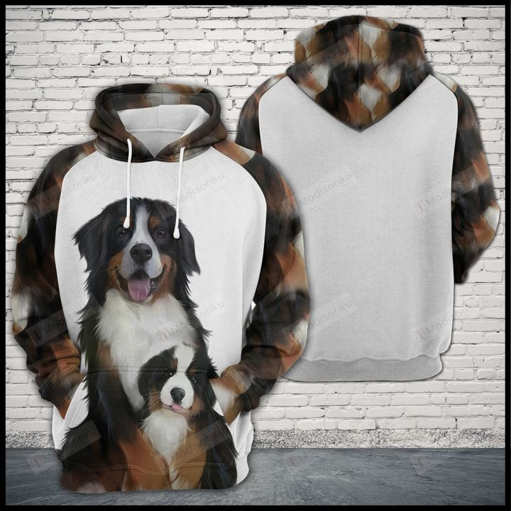 Bernese Mountain Dog Family 3D All Over Print Hoodie, Zip-up Hoodie