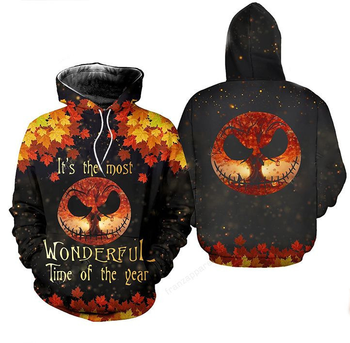 Nightmare Beforeristmas Gift Halloween Gift The Nightmare Beforeristmas Gift For Jack Skellington Its The Most Wonderful Time Of Year Maple Fall Hoodie