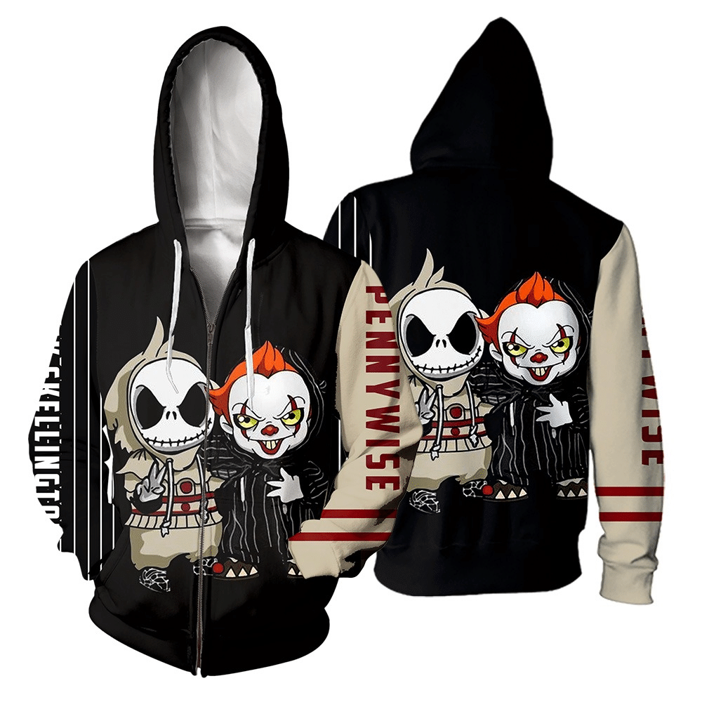 Nightmare Beforeristmas Gift Horror Movies Horroraracters Fan IT Red Jack Skellington Pennywise Horror You Halloween Gift Unisex Hoodie