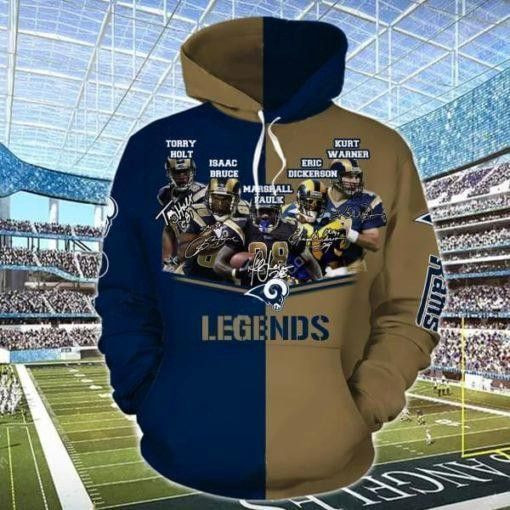 Los Angeles Rams Legends Players Signatures Pullover And Zippered Hoodies Custom 3D Graphic Printed 3D Hoodie Sweatshirt For Fans Men Women