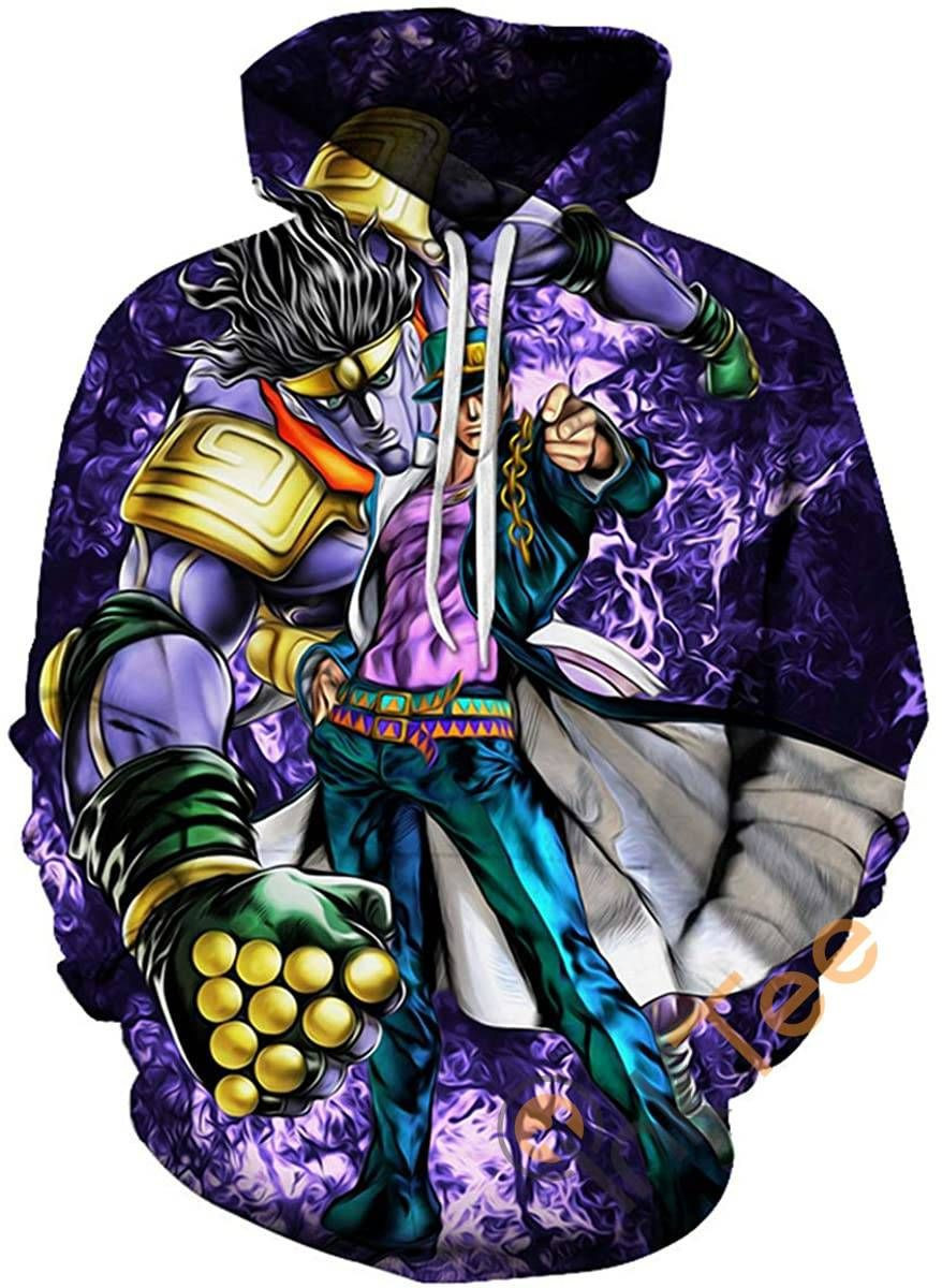 Cosplay Jojo39s Bizarre Adventure Print Pullover With Front Pocket Sku115 Hoodie 3D