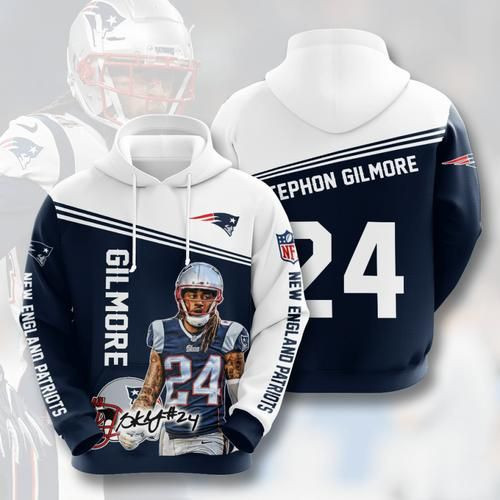 Amazon Sports Team Stephon Gilmore New England Patriots No970 Hoodie 3D Size S to 5XL