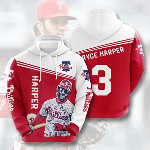 Amazon Sports Team Bryce Harper Philadelphia Phillies No1074 Hoodie 3D Size S to 5XL