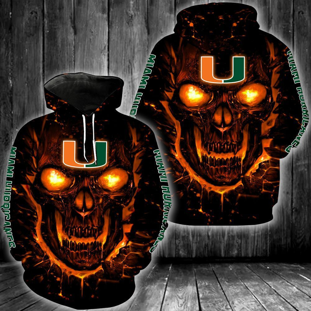 NCAA Miami Hurricanes Football Hoodie Design 3D Full Printed High Quality Hot Trending 2021 - NA8313 2021