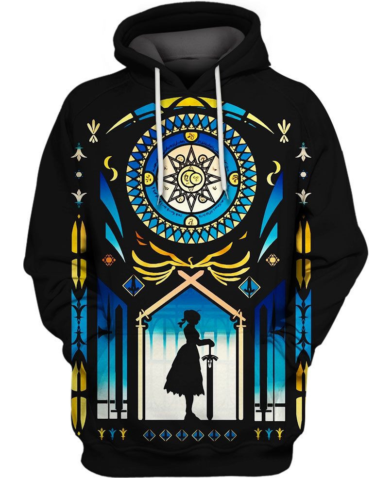 Stained Glass Angel 3D All Print Hoodie, Zip- Up Hoodie