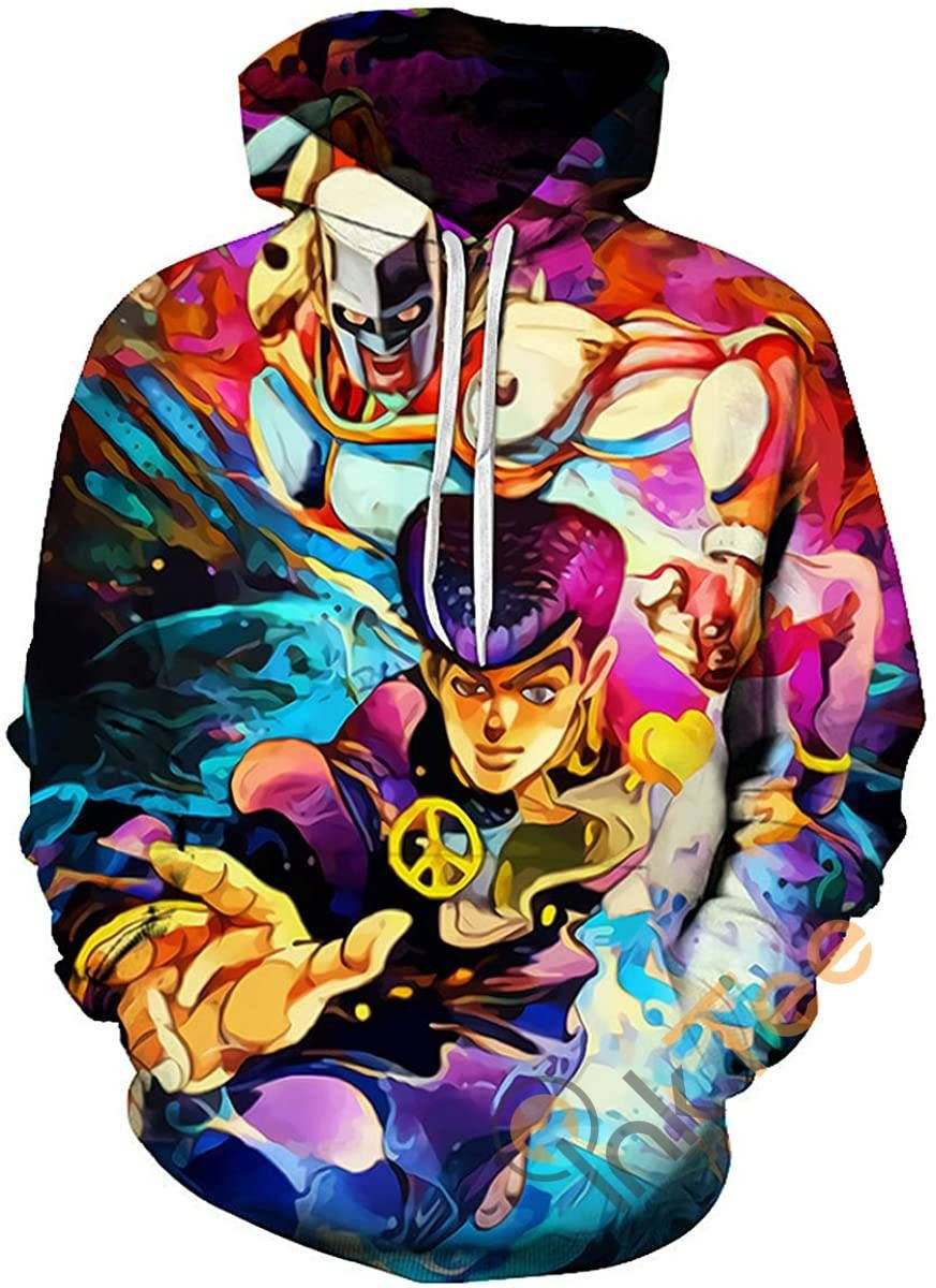 Cosplay Jojo39s Bizarre Adventure Print Pullover With Front Pocket Sku122 Hoodie 3D