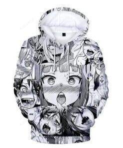 Hentai Face Kawaii 3D All Over Print Hoodie, Zip-up Hoodie