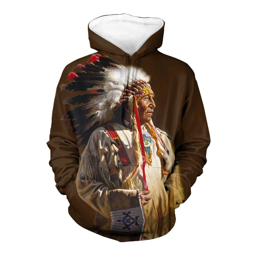 Native American Chief When an elder speaks be silent and listen 3D hoodie