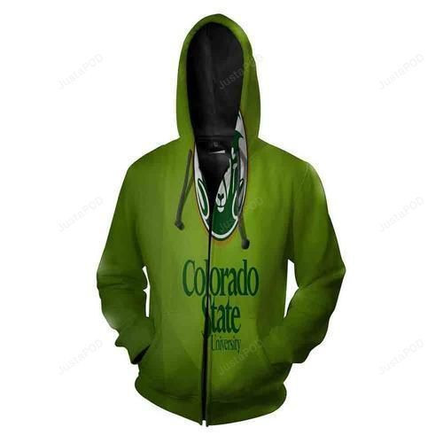 Ncaa Colorado State Rams 1 2 Logo N Unisex 3D Printed Pull Over Zip Up Hoodie