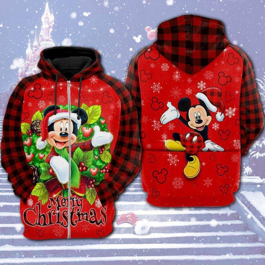 Mickey Christmas 3D All Over Print Hoodie, Zip-up Hoodie