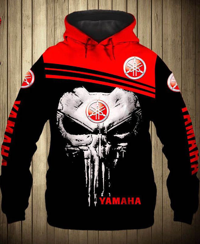 Racing Gift Red Skull Gift Yamaha Hoodie