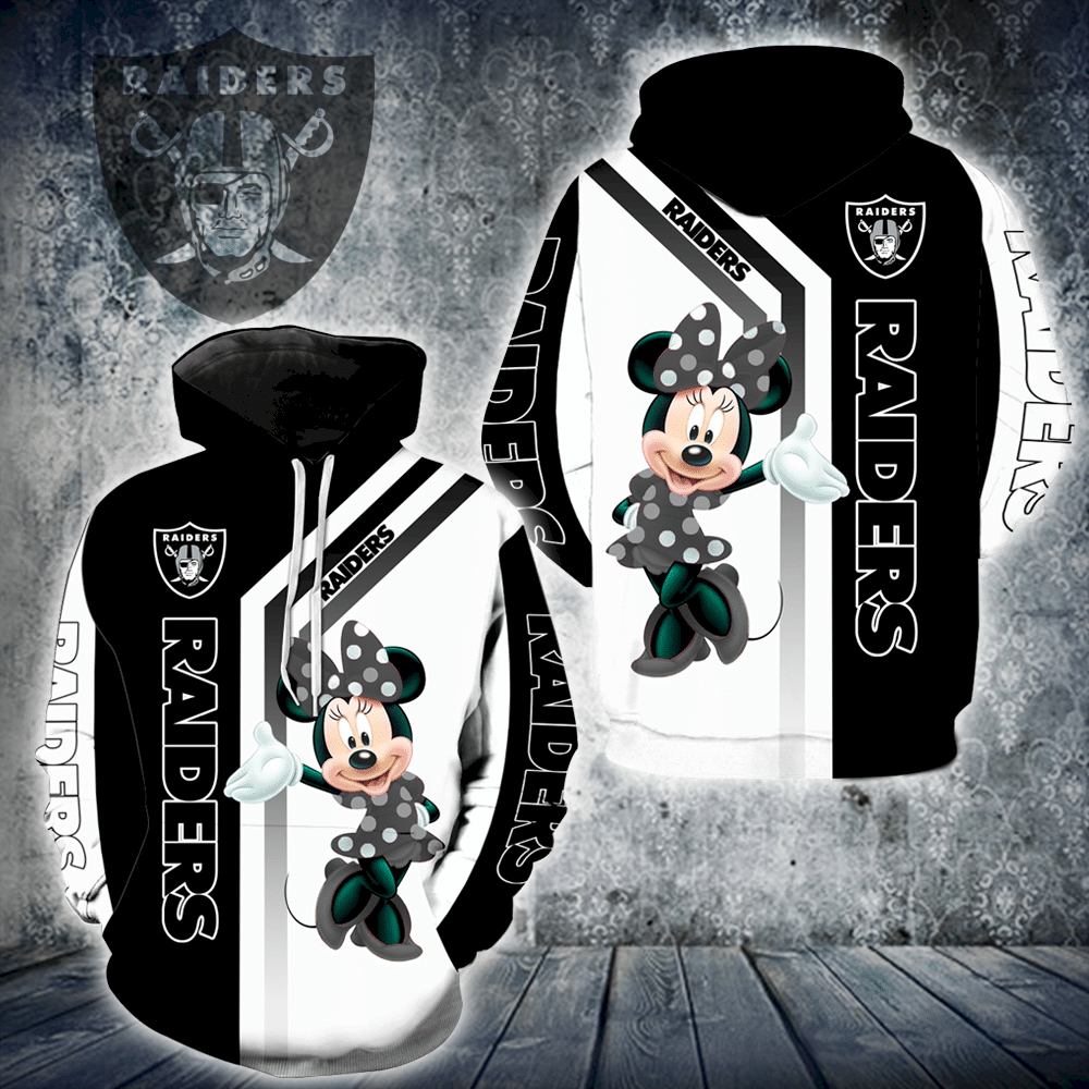 Oakland Raiders Minnie Mouse 3D Hoodie V1462 For Men And Women