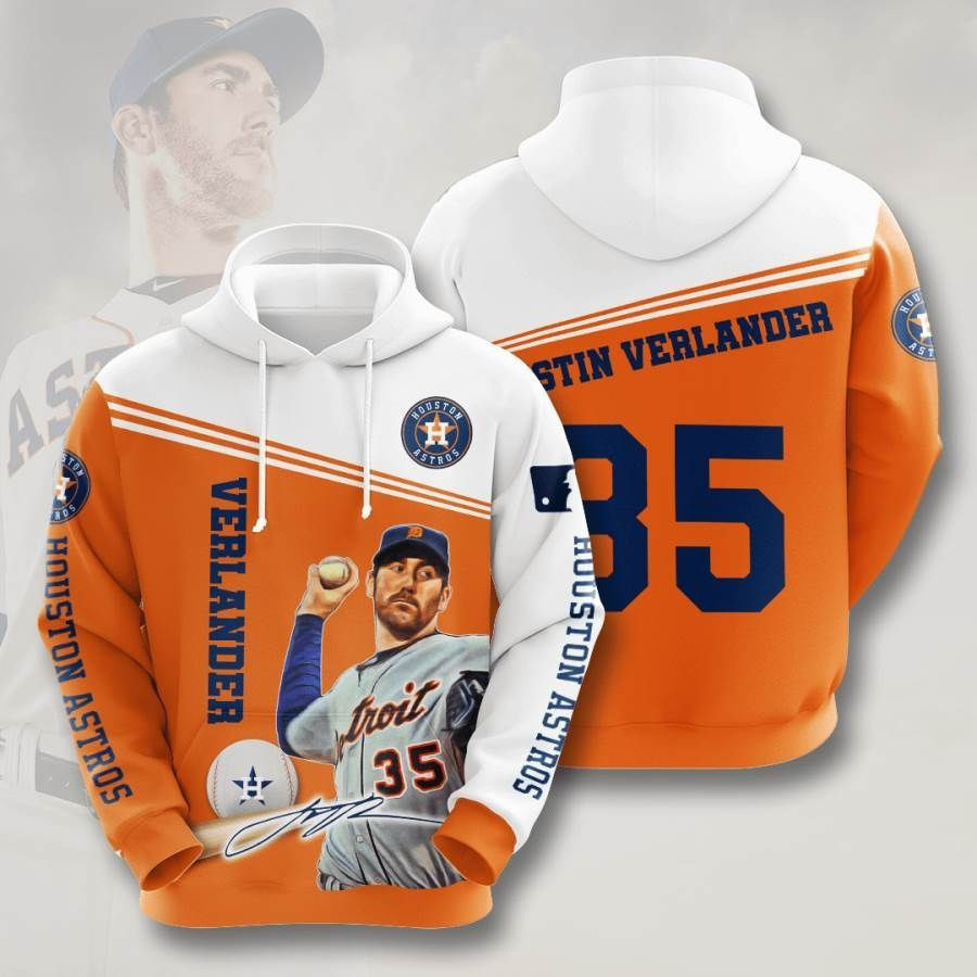 Sports Baseball Mlb Houston Astros Justin Verlander Usa 758 Hoodie 3D