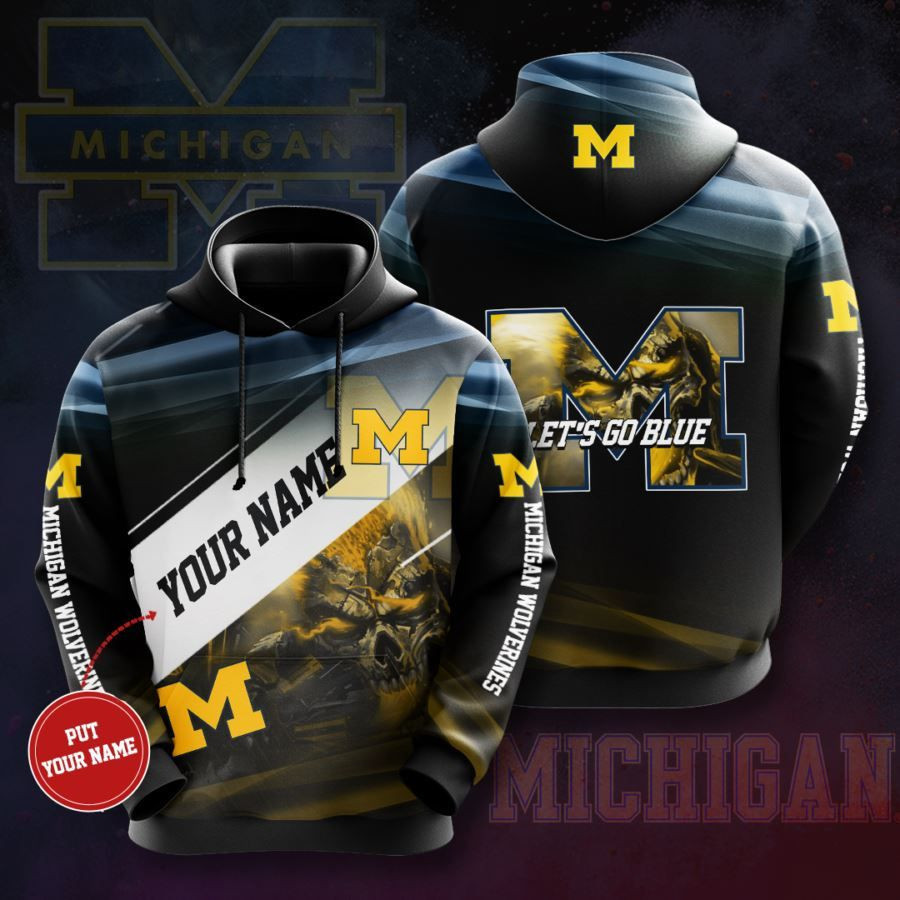 Personalized Michigan Wolverines No1171 Custom Hoodie 3D