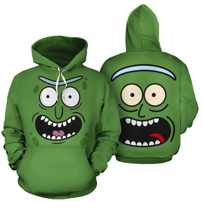 Pickle Rick Pullover And Zip Pered Hoodies Custom 3D Pickle Rick Graphic Printed 3D Hoodie All Over Print Hoodie For Men For Women