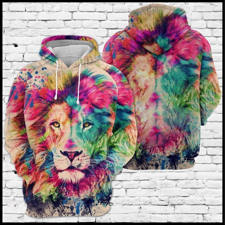 Amazing Watercolor Lion For Unisex 3D All Over Print Hoodie, Zip-up Hoodie