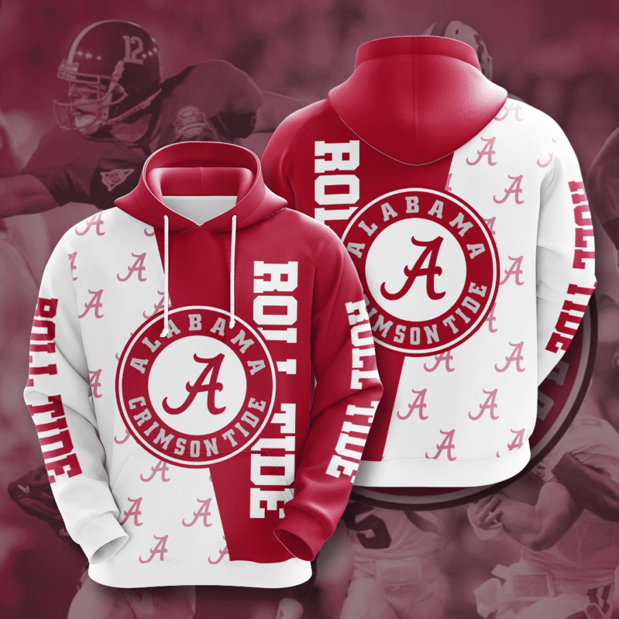 Alabama Crimson Tide 3D All Over Print Hoodie, Zip-up Hoodie