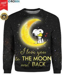 Snoopy I Love You To The Moon And Back 3D Shirt Sweater Hoodie 3D All Over Print Hoodie, Zip-up Hoodie