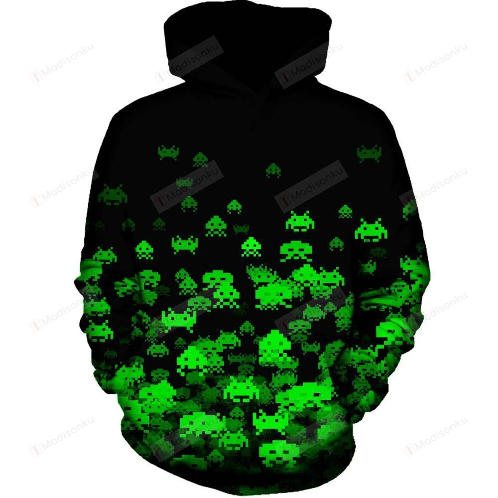 Invaded 3D All Over Printed Hoodie, Zip- Up Hoodie