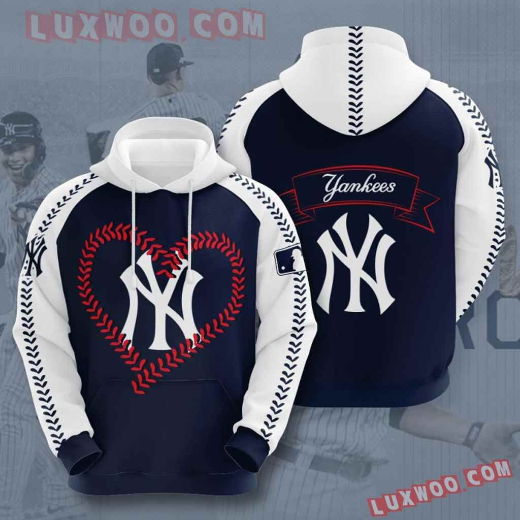 Mlb New York Yankees 3d Hoodies Printed Zip Hoodies Sweatshirt Jacket 2021