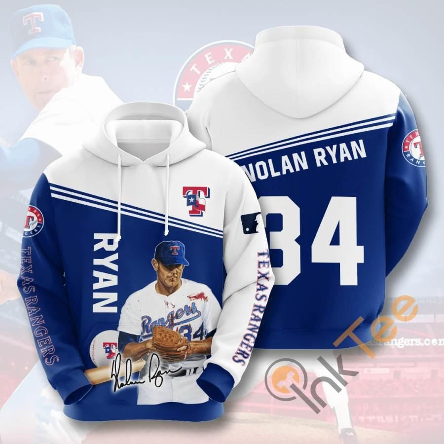 Sports Baseball Mlb Texas Rangers Nolan Ryan Usa 1244 Hoodie 3D Size S to 5XL