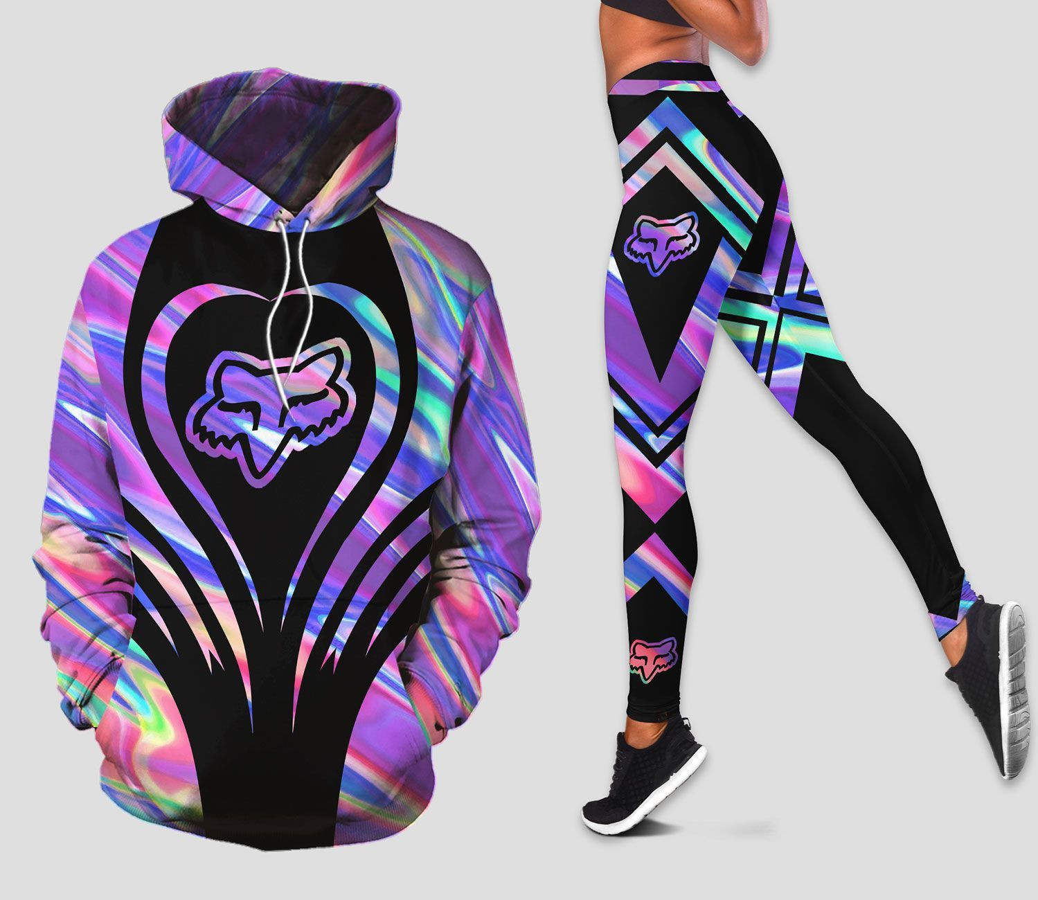 FoX RacinGg Gifts Hologram Hoodie Leggings Set