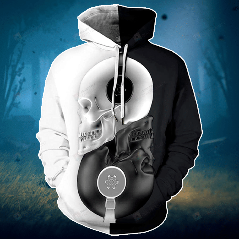 Skull Machine 3D All Over Print Hoodie, Zip-up Hoodie