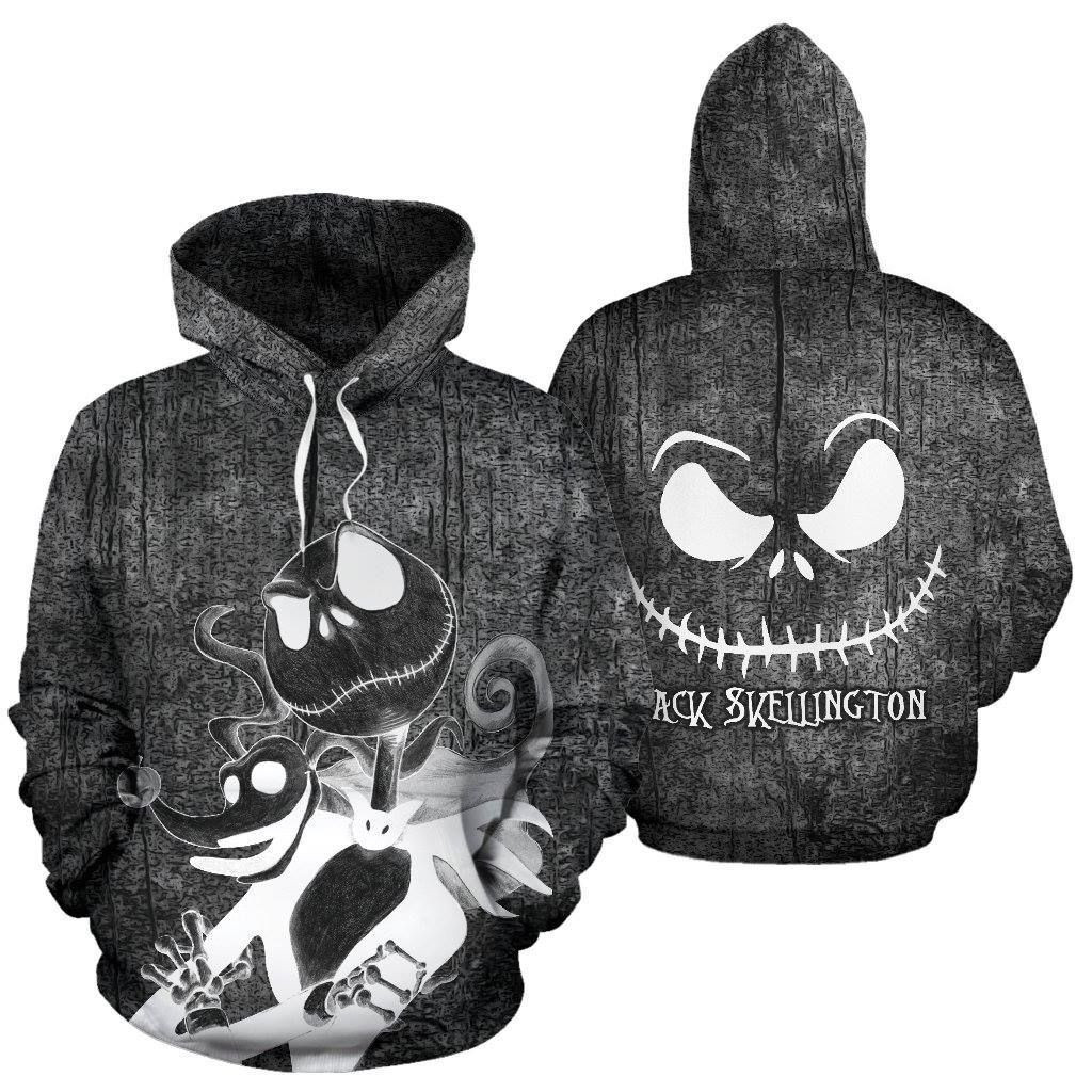 Nightmare Beforeristmas Gift Halloween Gift The Nightmare Beforeristmas Jack Skellington And Zezo Xmas Gift Unisex Hoodie