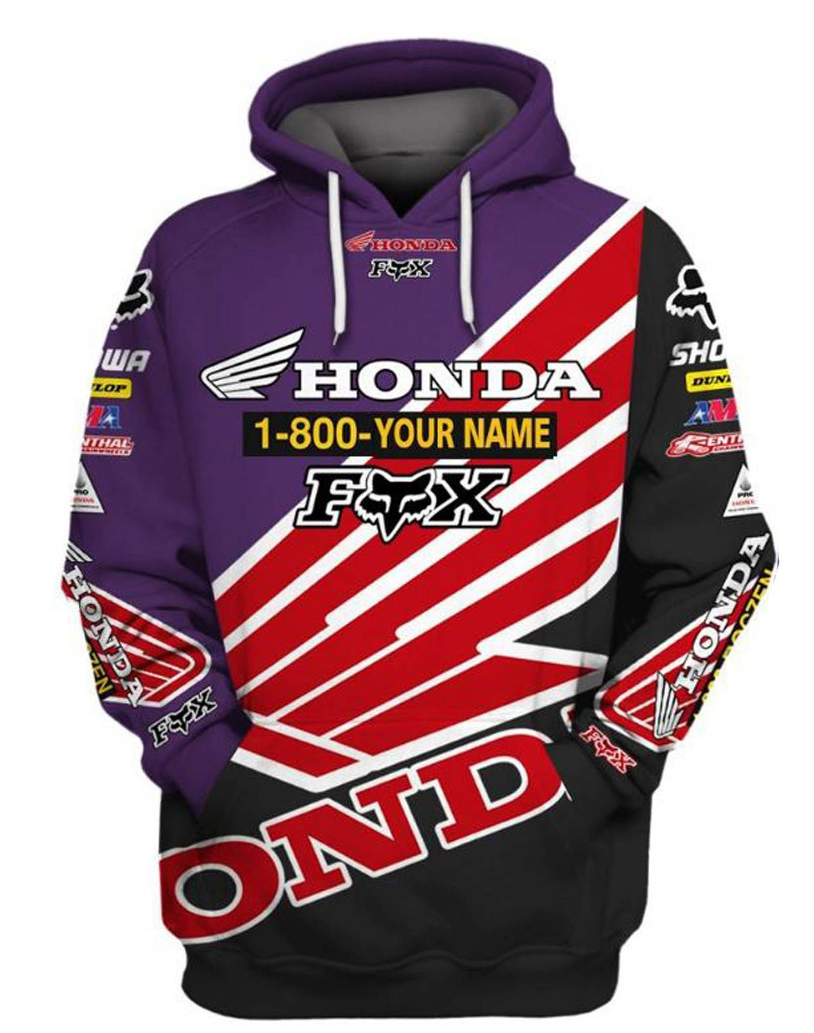 Racing Gift For Racer Honda Fox Racing Personalized Hoodie