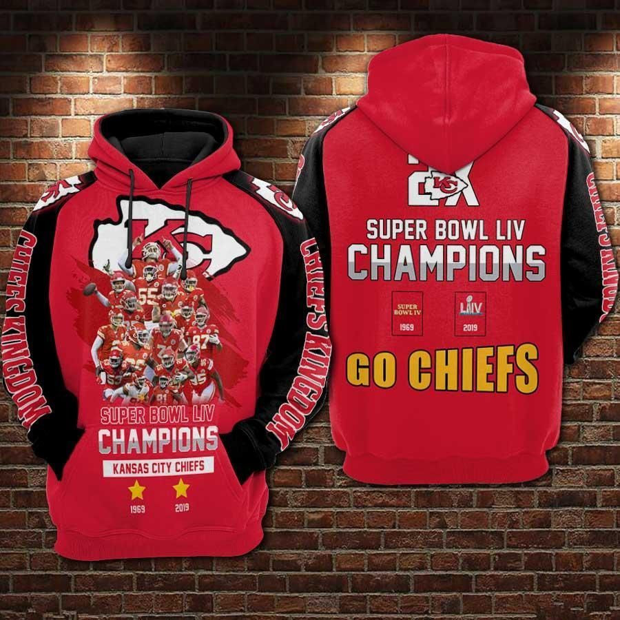 Nfl - Kansas City Chiefs Super Bowl Champions 54 3d Full Printing Pullover Hoodie Full Sizes 2021