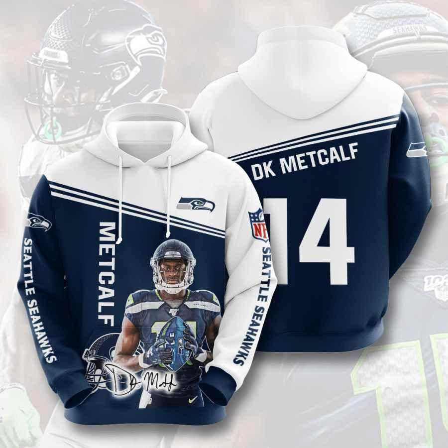 Sports American Football Nfl Seattle Seahawks D.K. Metcalf Usa 900 Hoodie 3D Size S to 5XL