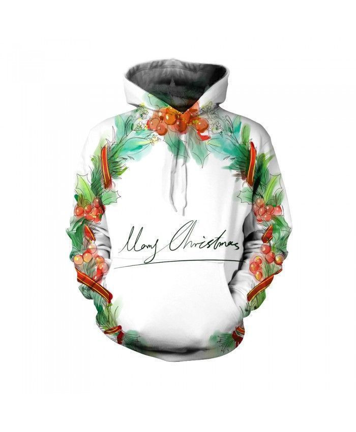 Merry Christmas The Pattern Of Christmas Garland Pullover And Zip Pered Hoodies Custom 3D Graphic Printed 3D Hoodie All Over Print Hoodie For Men For Women