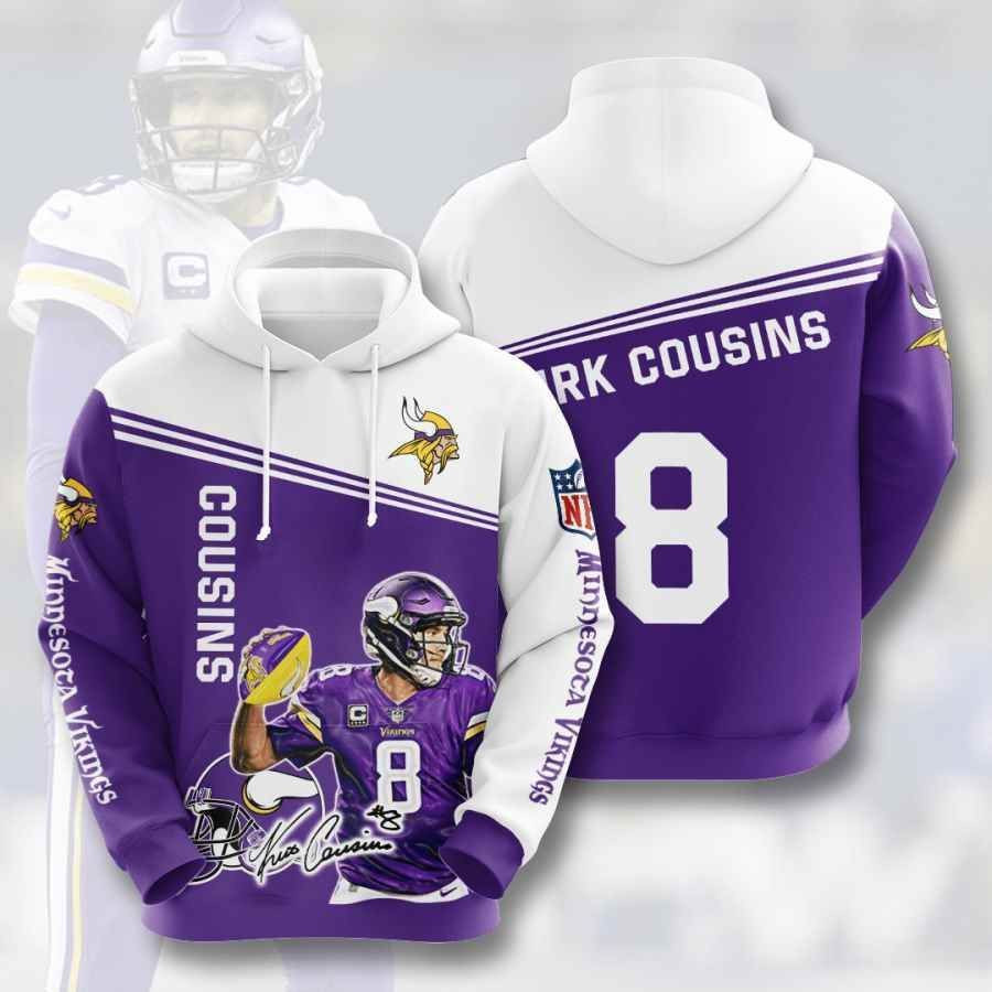 Sports American Football Nfl Minnesota Vikings Kirk Cousins Usa 828 Hoodie 3D