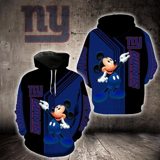 New York Giants Mickey Mouse 3D All Over Print Hoodie, Zip-up Hoodie