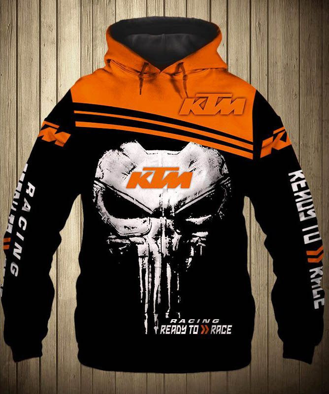 Racing Gift Skull Gift KTM Racing Ready To Race Hoodie T-shirt Kid Hoodie