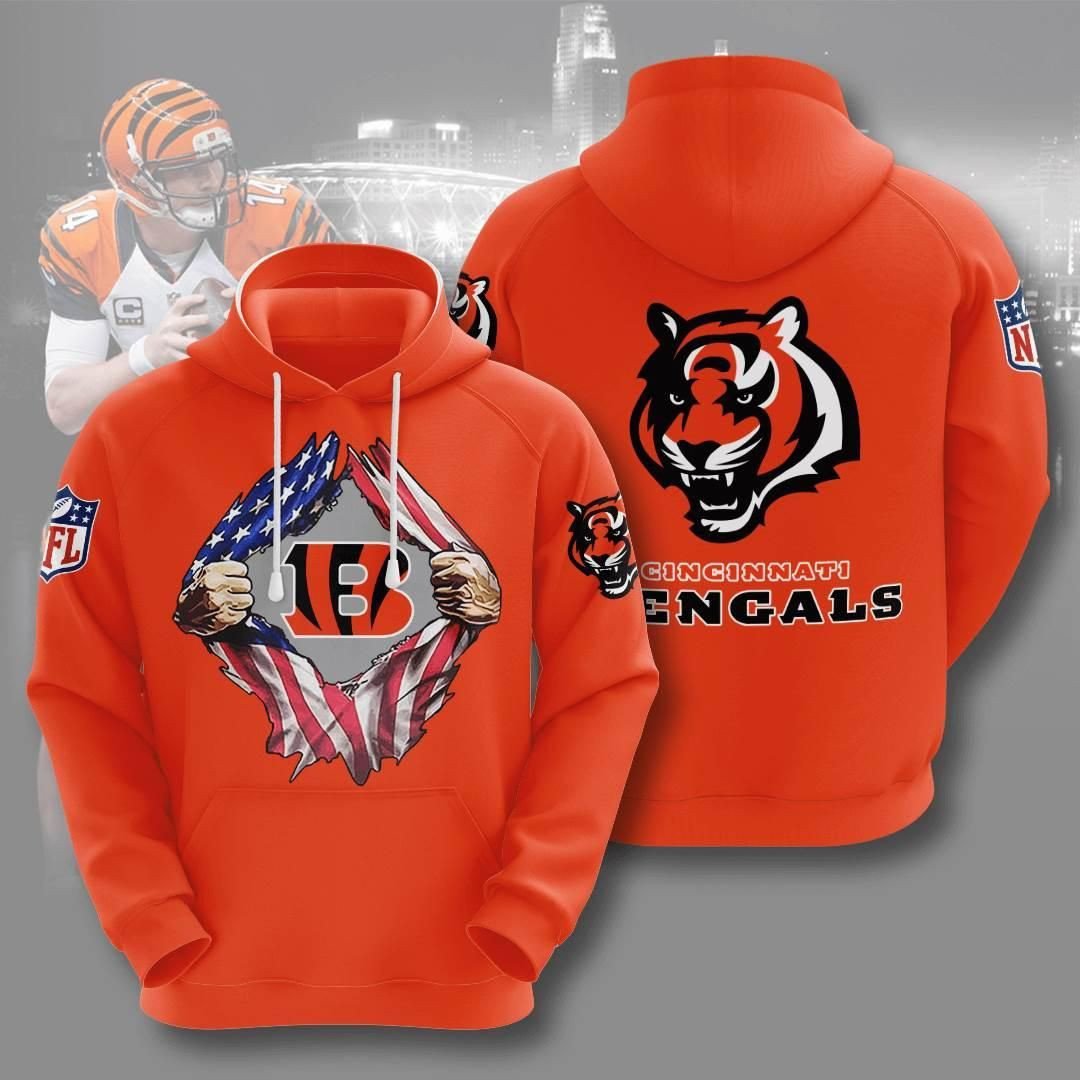 Sports American Football Nfl Cincinnati Bengals Usa 14 Hoodie 3D Size S to 5XL