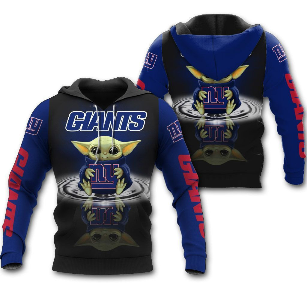 New York Giants & Baby Yoda T Shirts Sweatshirt Zip Up Hoodie Zipper Mens Womens Shirt