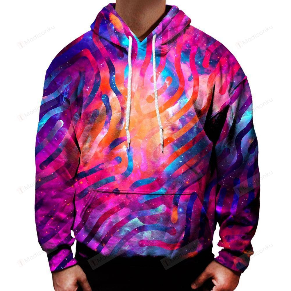 Galaxy Lines 3D All Over Printed Hoodie, Zip- Up Hoodie