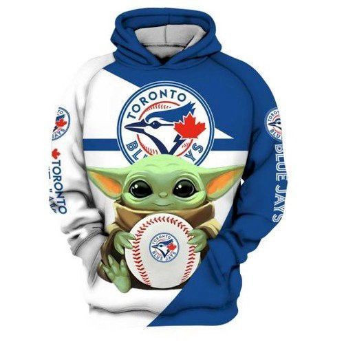 Toronto Blue Jays Baseball Yoda Star Wars 3D Hoodie Sweatshirt Zip