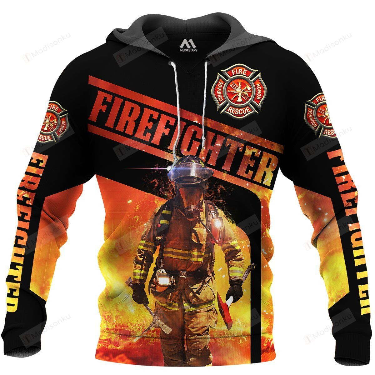 Brave Firefighter 3D All Over Print Hoodie, Zip-up Hoodie