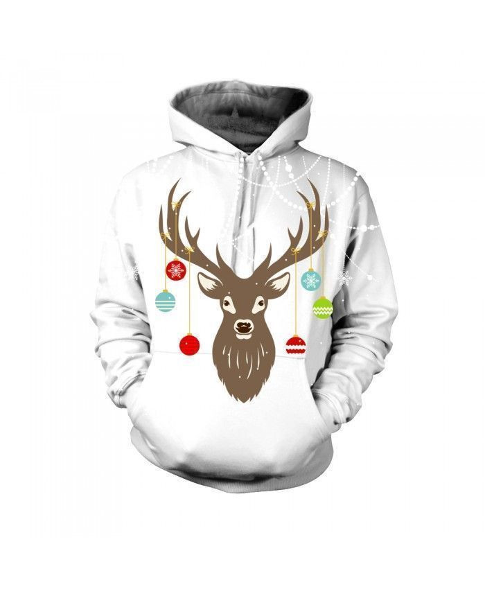 Christmas Funny Reindeer Pattern Pullover And Zip Pered Hoodies Custom 3D Graphic Printed 3D Hoodie All Over Print Hoodie For Men For Women