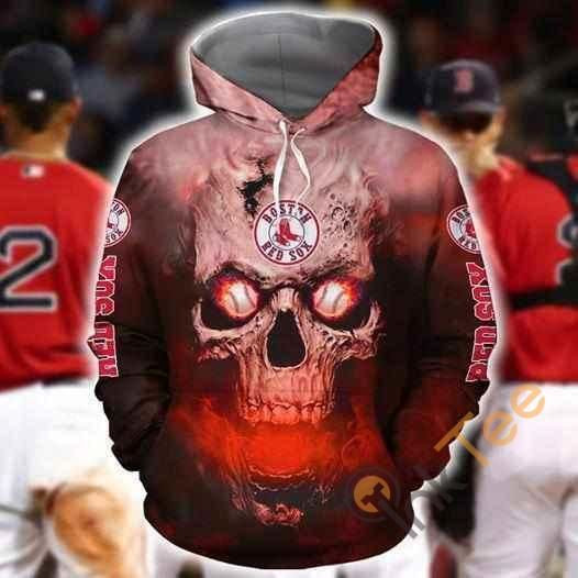 Boston Red Sox Skull On Fire Hoodie 3D Size S to 5XL