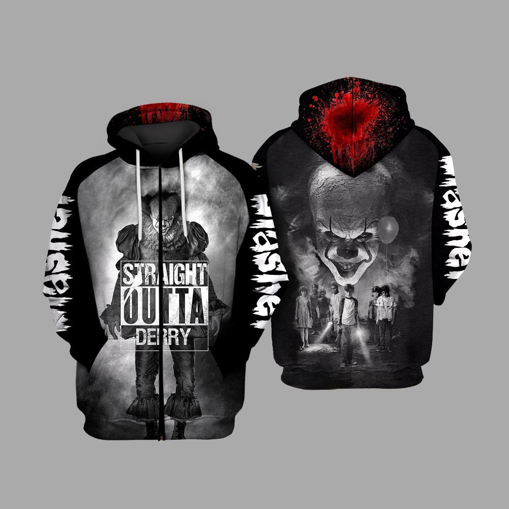 Horror Movies Horroraracters Fan IT Pennywise Straight Outtta Horror You Halloween Gift Unisex Hoodie